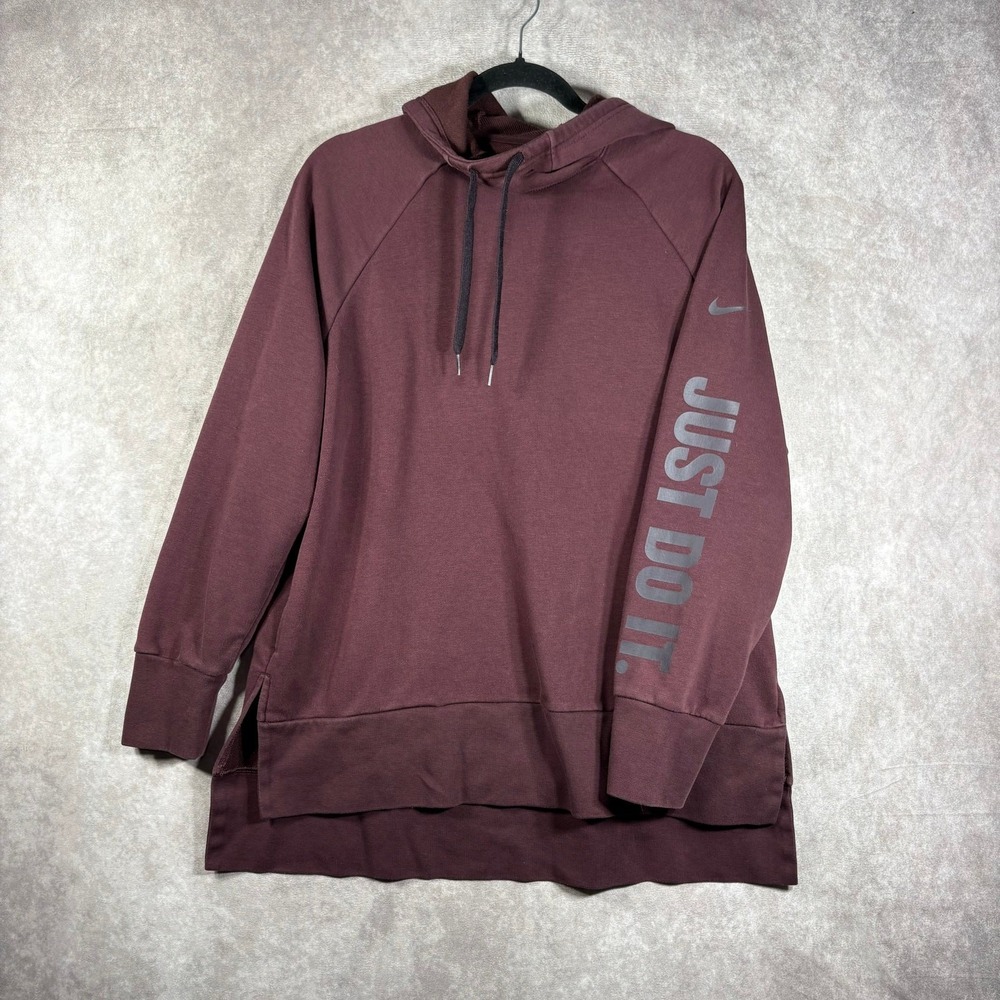 Nike Hoodie Sweatshirt Womens Large Purple Therma Dri Fit‎ Pullover Training